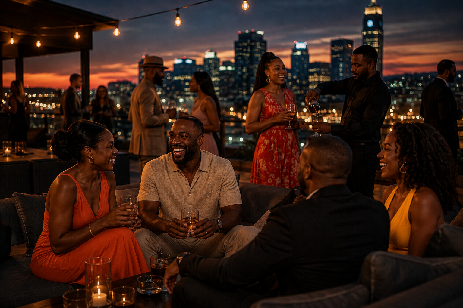Guests enjoying an evening on the balcony